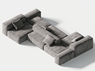 Modern Two-sided Sofa Combination Sofa Multiplayer Sofa 3d model