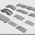 Various Landscape Bridge Models With Different Design Structures And Styles 3d model