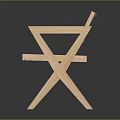 Light Wood Lounge Chair with Wooden Frame Mesh Seat Backrest and Cross Legs