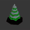 Green Layered Christmas Tree With Colorful Lights Gray Top And White Hexagonal Base