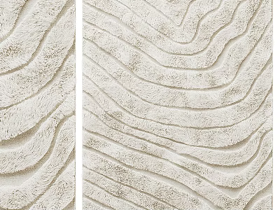 Light Colored Square Rug With Wavy Textures For Home Decor 3d model