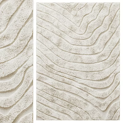 Light Colored Square Rug With Wavy Textures For Home Decor 3d model Light Colored Square Rug With Wavy Textures For Home Decor 3d model