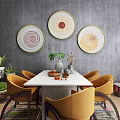 Modern Dining Table and Chair Combination 3d model