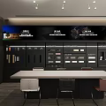 Modern Specialty Store Interior With Ceiling Lights Display Cabinets Various Products And Counter Seating