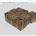 Modern Stool Log Stool Low Stool Side Tables 3d model