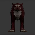 Low Poly Red Wolf Character Fierce Sharp Teeth 3D Model Design