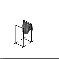 Black Metal Display Shelf with Vertical Frame Stable Base and Simple Design for Retail Stores 3d model