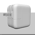 White Power Adapter with Plug and Compact Design for Electronic Devices 3d model