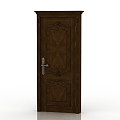 European-style interior door solid wood door 3d model