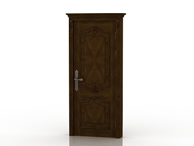 European-style interior door solid wood door 3d model