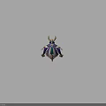Game Movie Character With Green Hair Golden Horns Purple And White Robe And Golden Decorations