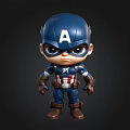 Cute Captain America Action Figure With Blue Helmet Red Blue Uniform And Brown Boots