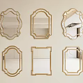 Stylish Golden Frame Mirrors In Various Shapes For Home Wall Decor