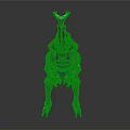 Blue Armored Biomechanical Creature With Horned Head In Sci Fi Fantasy Design