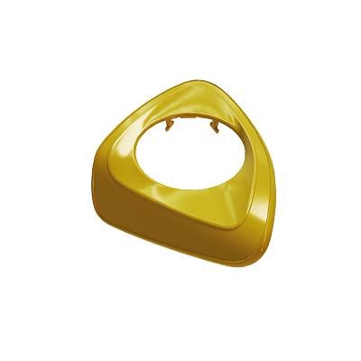 Yellow Irregular Shaped Component With Central Circular Hole And Shiny Surface 3d model