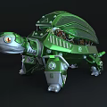 Green Mechanical Reptile Turtle With Sci Fi Metallic Shell And Robotic Features 3d model