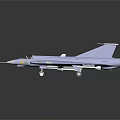 Detailed Light Blue Jet Airplane Model Featuring Delta Wing And Yellow Emblems 3d model
