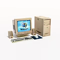 Vintage Desktop Computer With Windows 95 Monitor Tower Keyboard Mouse And Speakers