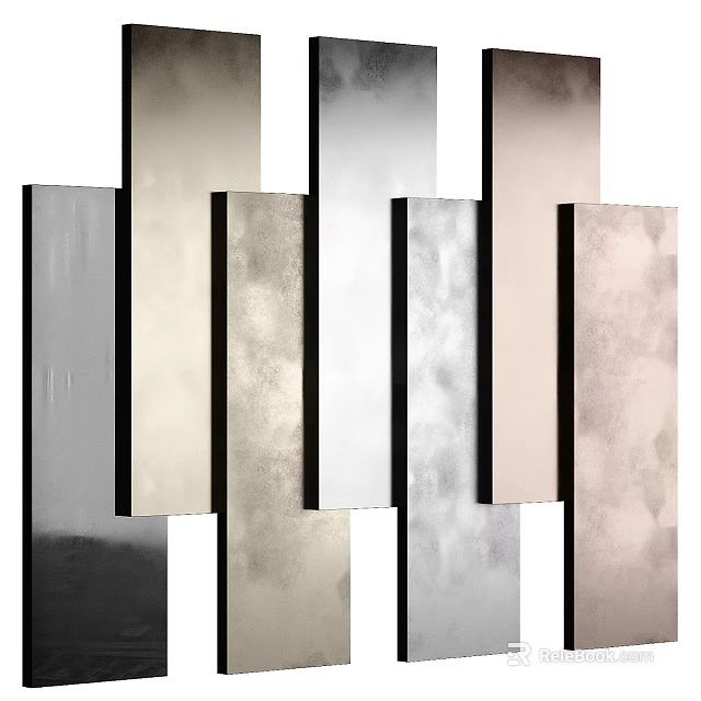 Stylish Wall Panels with Various Colors and Textures for Home Interior Design 3d model 