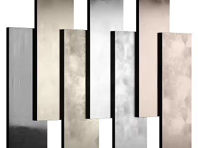 Stylish Wall Panels with Various Colors and Textures for Home Interior Design 3d model