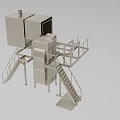 Heavy Duty Industrial Equipment With Metal Enclosures Staircases And Platform Frames