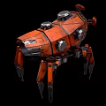 Orange Sci Fi Style Smart Machine Multi Legged With Mechanical Arms And Sensors