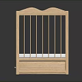 Classic Wooden Baby Crib Furniture With White Mattress And Safety Railings