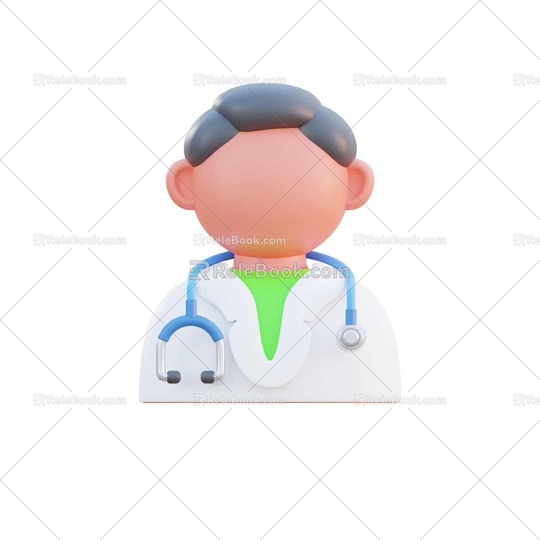 Doctor cartoon doctor low pixel doctor Icon 3d model