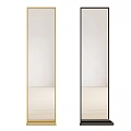Modern Full Length Mirrors With Gold And Black Frames And Potted Palm Plant