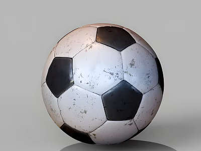 Classic Worn Black And White Soccer Ball As Essential Sports Equipment 3d model
