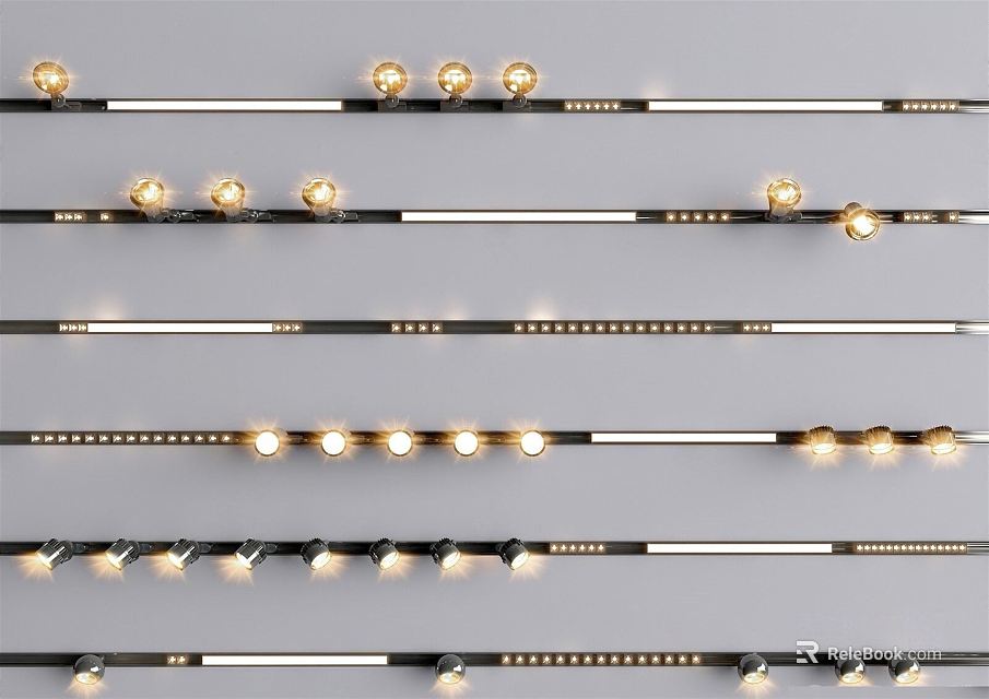 Modern Downlights and Spotlights in Various Styles for Home Interior Lighting Decoration 3d model 