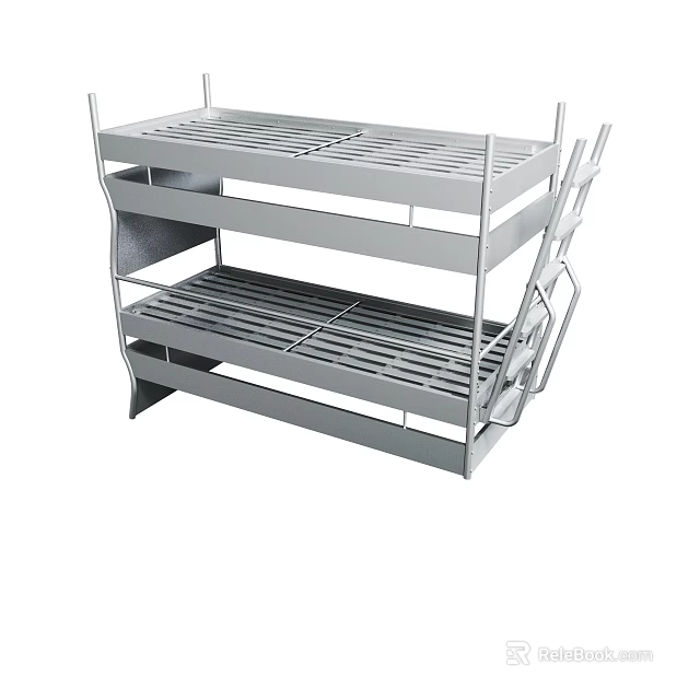 Foldable Three Tier Metal Storage Rack with Shelves for Home Organization 3d model 
