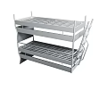 Foldable Three Tier Metal Storage Rack with Shelves for Home Organization