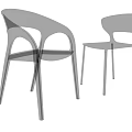 Modern Transparent Dining Chairs Featuring Curved Backrest And Stylish Design 3d model