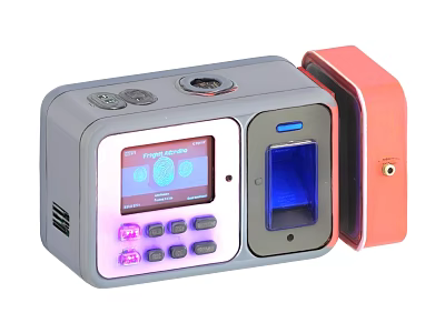 Commercial Office Time Attendance Machine with Digital Display Screen Fingerprint Scanner and Control Buttons 3d model