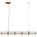 Modern Linear Pendant Light With Metal Frame And Transparent Tubes Design