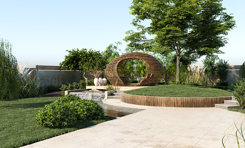 Modern Courtyard Garden 3d model