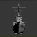 3D Model Of A Battleship With Distinctive Design