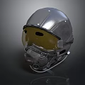 Weapon Tactical Helmet With Silver Metallic Shell Face Shield And Breathing Apparatus