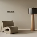 Modern Single Sofa Casual Sofa Floor Lamp 3d model