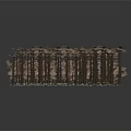 Natural Palm Grove With Brown Trunks Green Fronds And Light Sand Ground