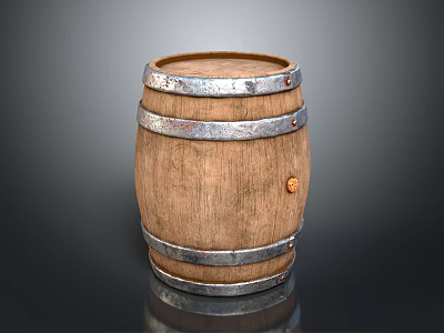 Sturdy Metal Hardware Bands For Wooden Barrel With Rustic Design And Durable Build 3d model