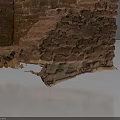 Ancient Red Brick Corner Architectural Structure With Weathered Bricks And Worn Edges 3d model