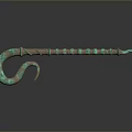 Turquoise And Brown Snake Shaped Decorative Sculpture On Dark Background