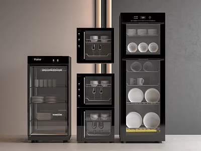 Haier Modern Kitchen Appliances Sterilizer Cabinets With Cups And Plates Storage 3d model