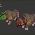 Two Purple Rhinoceros 3D Models in Cartoon Style with Smooth Surfaces and Shiny Details