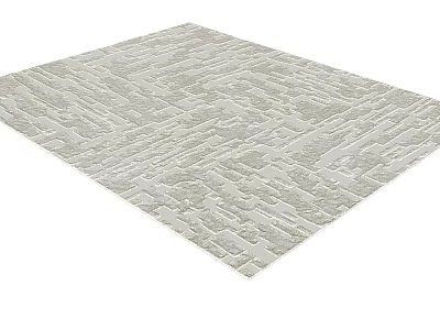 Light Gray Square Rug With Geometric Pattern And Textured Design For Modern Decor 3d model