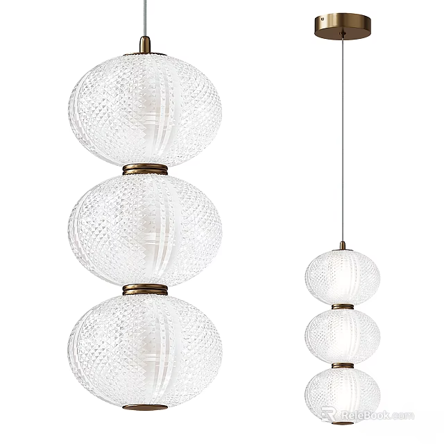 Modern White Spherical Chandelier With Three Layers And Elegant Design 3d model
