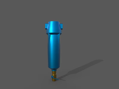 High Performance Blue Cylindrical Industrial Equipment With Metal Tip And Durable Design 3d model