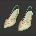 Elegant White High Heel Shoes Featuring Perforated Toe And Slim Heel Design
